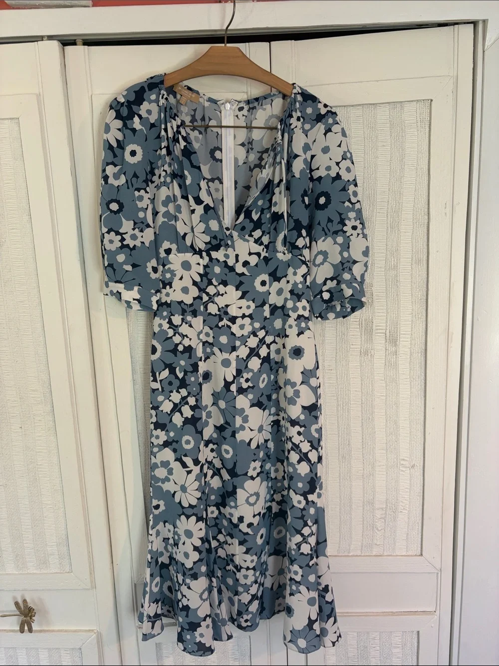 Michael Kors Collection Silk Georgette Floral Print Fit Flare Dress Sz 2